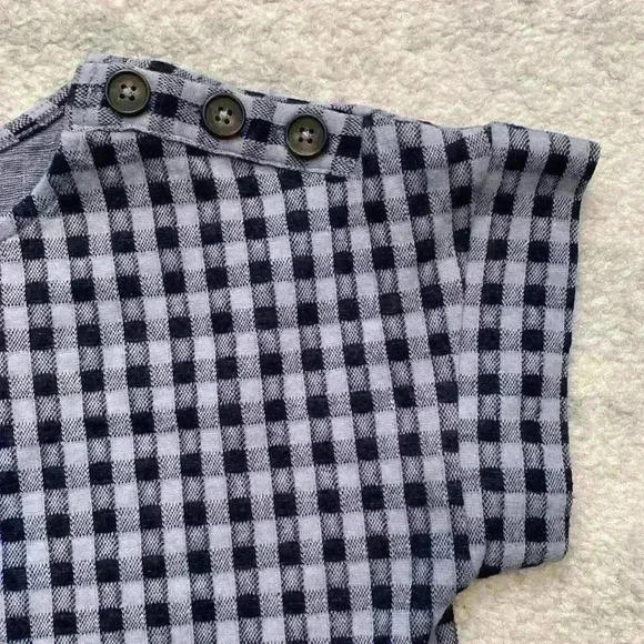Madewell Gingham Knit Seersucker Button-Shoulder Top - Picture 5 of 6